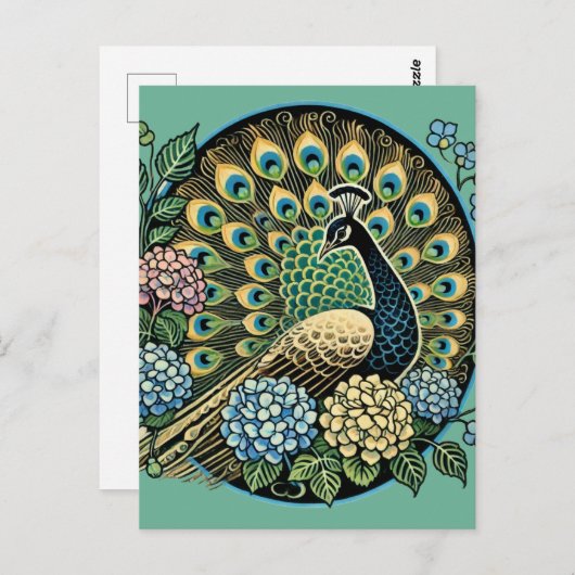 孔雀 ポストカード (正面/裏面)