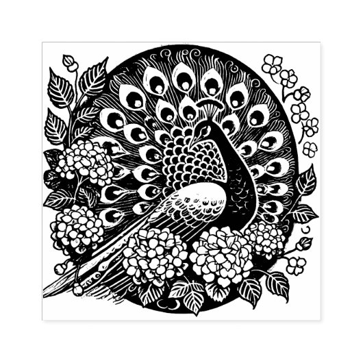 孔雀 ラバースタンプ (インプリント)