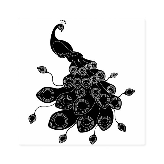 孔雀 ラバースタンプ (インプリント)