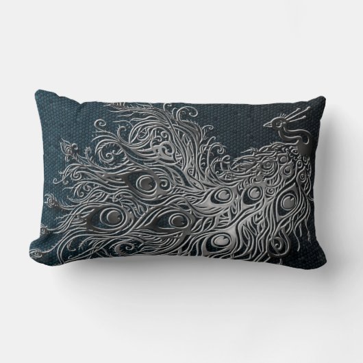 孔雀 ランバークッション (正面)