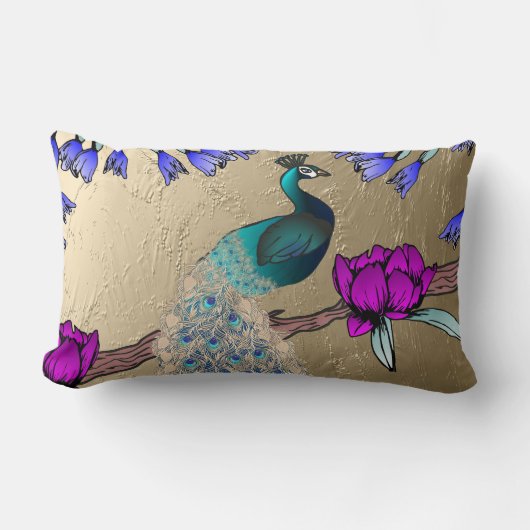 孔雀 ランバークッション (正面)