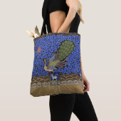 孔雀、中国のな芸術、ヴィンテージ トートバッグ (クローズアップ)