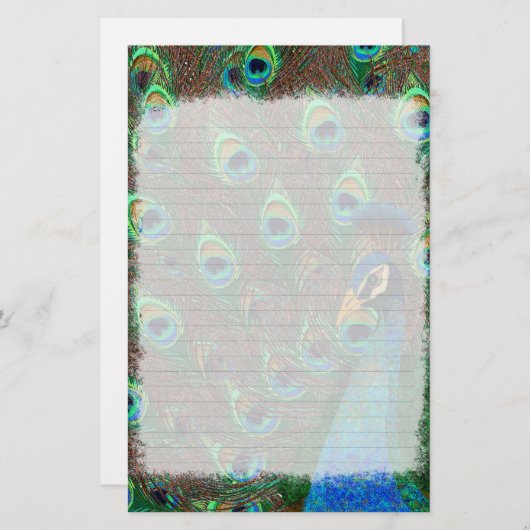 孔雀 便箋 (正面/裏面)