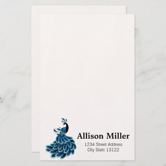 孔雀 便箋 (正面/裏面)