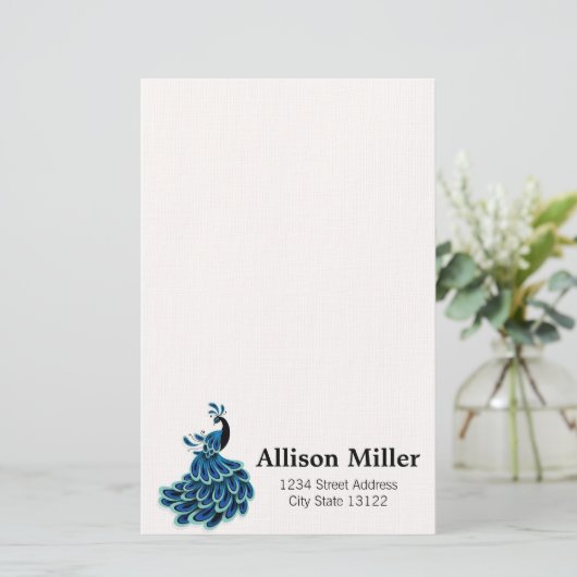 孔雀 便箋 (スタンド正面)