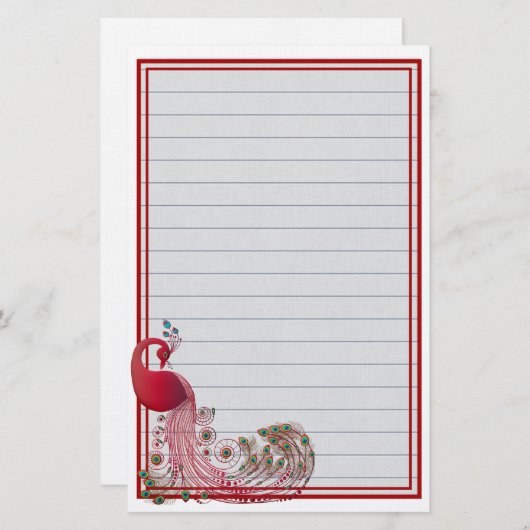 孔雀 便箋 (正面/裏面)