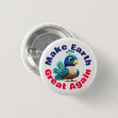 孔雀、再び地球を作素晴らしる、かわいい動物 缶バッジ (正面&裏面)