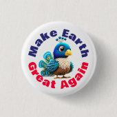 孔雀、再び地球を作素晴らしる、かわいい動物 缶バッジ (正面)