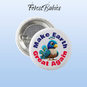 孔雀、再び地球を作素晴らしる、かわいい動物 缶バッジ