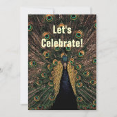 孔雀 - 結婚記念日 招待状 (正面)