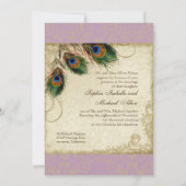 孔雀&羽ウェディングアクアフォーマルブルーを招待 招待状 (裏面)