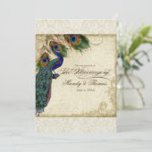 孔雀&羽ウェディングクフォーマルリームを招待 招待状 (スタンド正面)