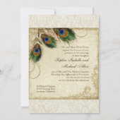 孔雀&羽ウェディングクフォーマルリームを招待 招待状 (裏面)