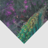 孔雀、花、および金ゴールド・フレームの切り離し 薄葉紙 (詳細)