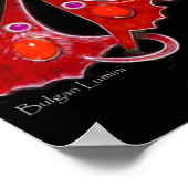 孔雀，赤い紫色のグレーバイオレットブラック ポスター (角)