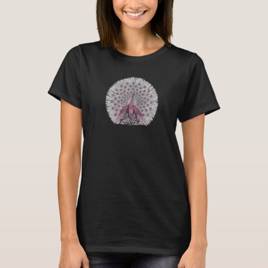 孔雀 野生生物 鳥類  Tシャツ (正面)