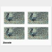 孔雀 長方形シール (シート)