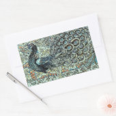 孔雀 長方形シール (封筒)