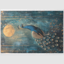 孔雀，青，緑と金ゴールド，月光，新しい 薄葉紙