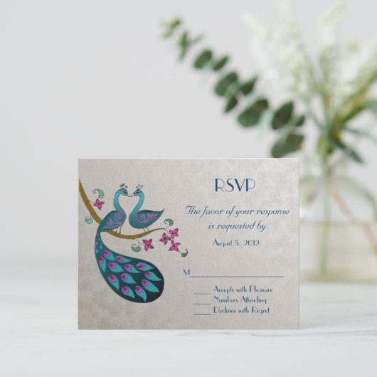 孔雀RSVPの銀 出欠カード (スタンド正面)