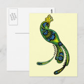 孔雀Ver 2はがき ポストカード (正面/裏面)