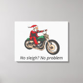 字幕を追加カスタマイズChristmas Santaバイクもしくは自転車に乗る人 キャンバスプリント (正面)