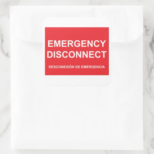 字幕付き緊急切断ステッスペインのカー スクエアシール (バッグ)