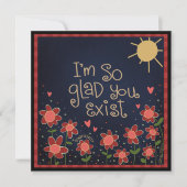 存在してくれて嬉しい フラワーのあるかわいいあなたを想うカード (正面)