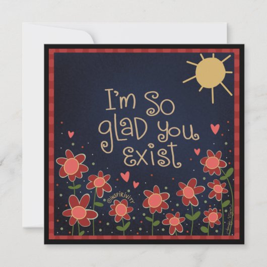 存在してくれて嬉しい フラワーのあるかわいいあなたを想うカード (正面)