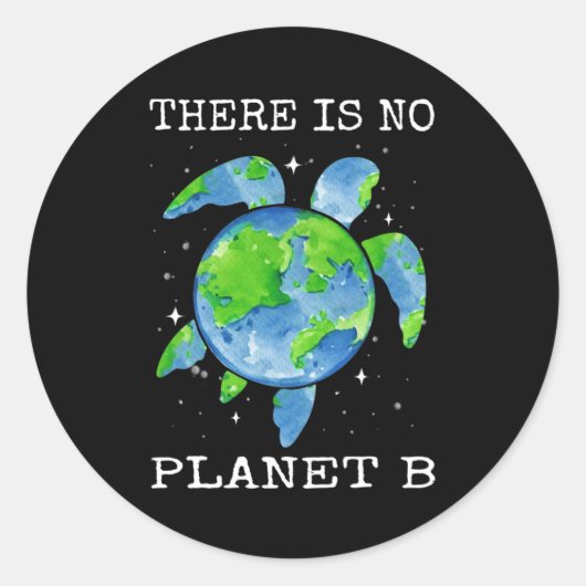 存在しない惑星B亀のデザイン地球の日のギフト ラウンドシール (正面)