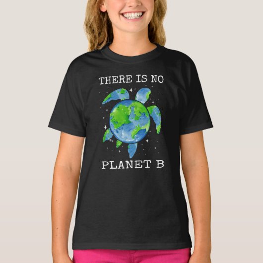 存在しない惑星B亀のデザイン地球の日の贈り物 Tシャツ (正面)