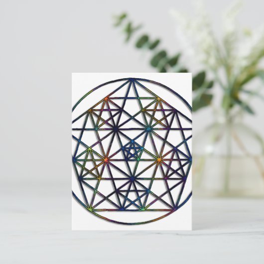 存在する聖なる幾何学の生命のフラクタル ポストカード (スタンド正面)