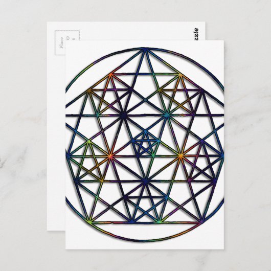 存在する聖なる幾何学の生命のフラクタル ポストカード (正面/裏面)