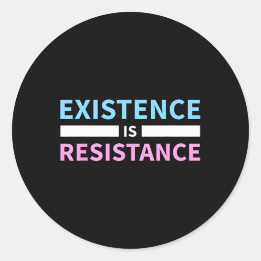 存在はレジスタンスTrans Rights LgbtプライドT ラウンドシール (正面)