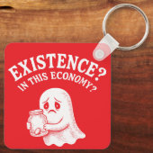 存在?この経済で?ブー、通るよ。 キーホルダー (裏面)