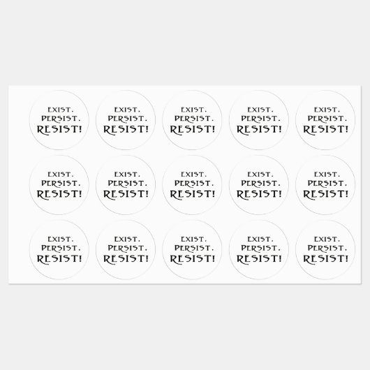 存在。持続。抵抗しろ！ ラベル (シート)