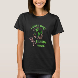 孟私は私は代わりに魚釣り漁師レトロに行った欲しい Tシャツ