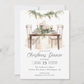 季節お祝いクリスマスディナー招待状 招待状 (正面)