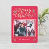 季節ごとのグロー3フォトクリスマスカード シーズンカード (スタンド正面)