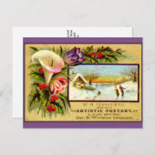 季節ごとのレミンス:氷スケートで滑る ポストカード (正面/裏面)