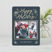 季節ごとの光彩編集可能カラー3フォトホリデーカード シーズンカード (スタンド正面)