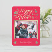 季節ごとの光彩編集可能カラー3フォトホリデーカード シーズンカード (スタンド正面)