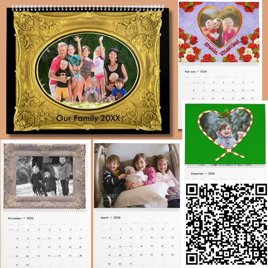季節ごとの家族の写真フレームのパーソナライズされた画像 カレンダー