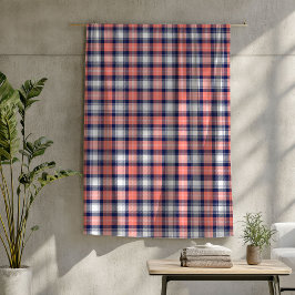 季節ごとの暖かいサンゴ海軍の格子毛布 フリースブランケット