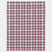 季節ごとの暖かいサンゴ海軍の格子毛布 フリースブランケット (正面)