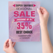 季節ごとのSALEディスカウントショップ チラシ (手)