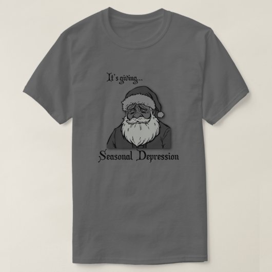 季節のうつ病 クリスマスへの皮肉 Tシャツ (デザイン正面)