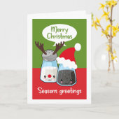 季節のごあいさつおもしろい塩コショウ食品をテーマ カード (黄色い花)