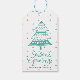 季節のごあいさつかわいいクリスマスツリー ギフトタグ