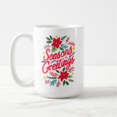 季節のごあいさつかわいいクリスマスホリデーズリーフ コーヒーマグカップ (左)